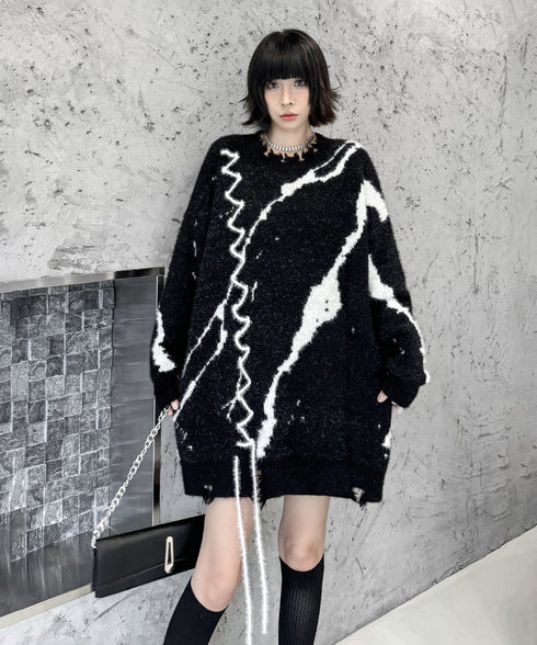 Zigzag Brush Knit Top